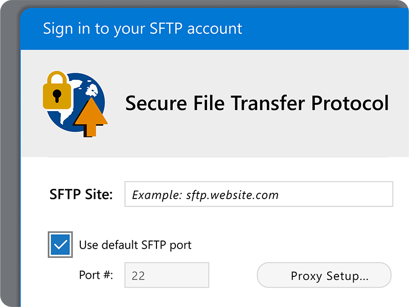 Secure FTP file transfer