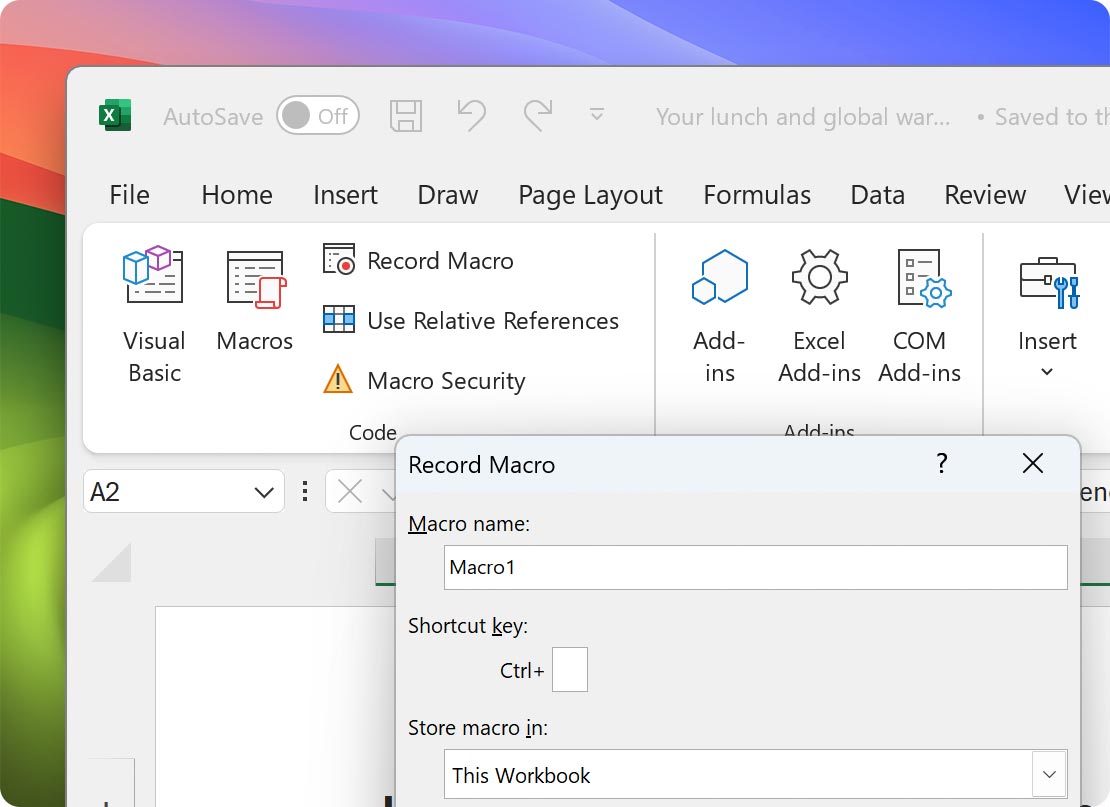 Use macros for advanced automation